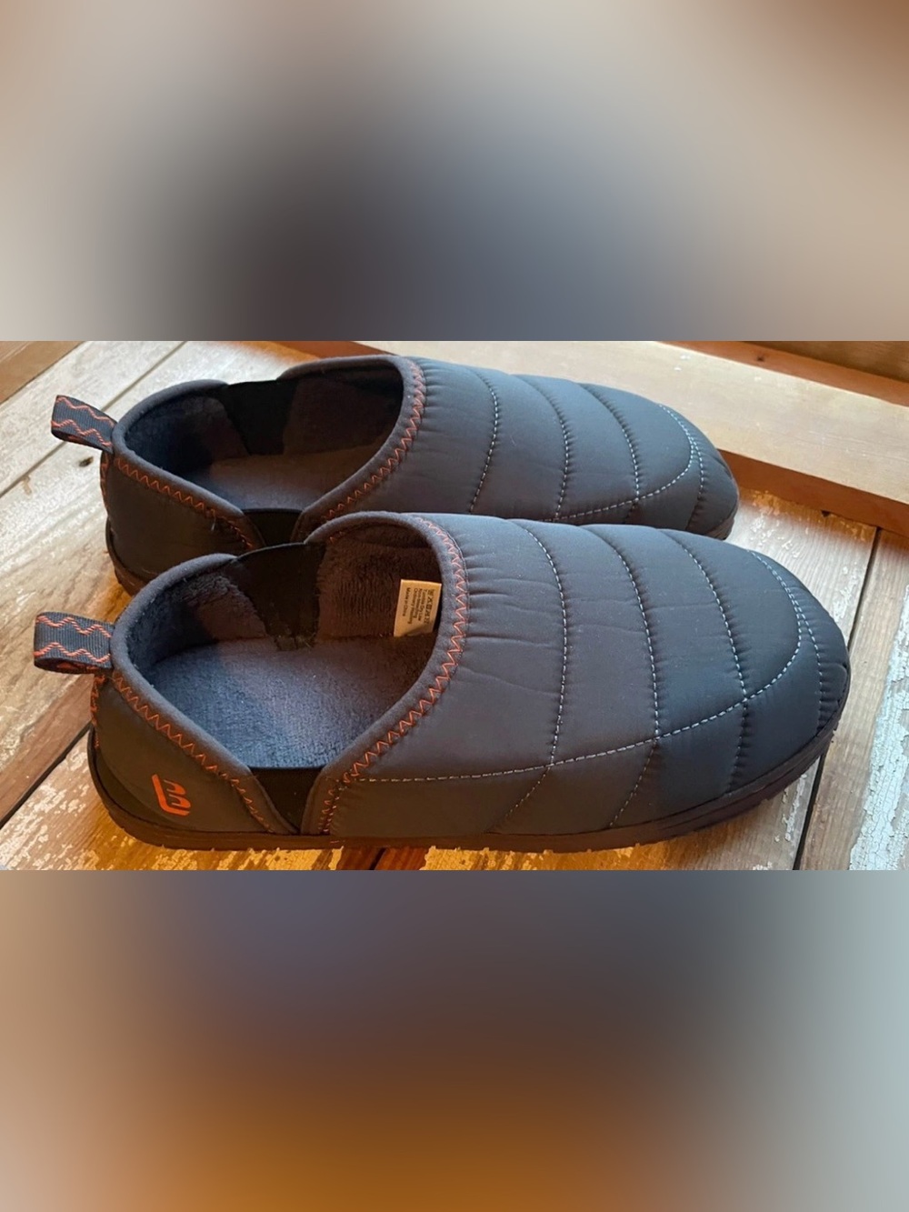 LongBay Men's Quilted Slip-On Outdoor House Slippers Shoes